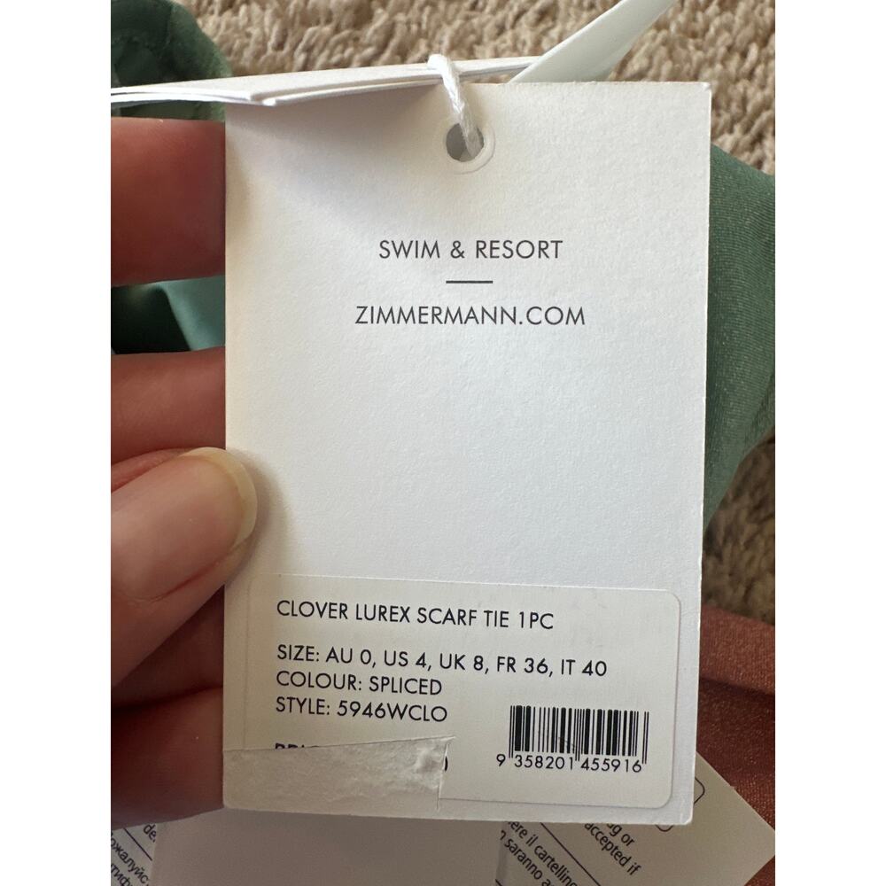Zimmermann Lurex Cutout Bandeau One-Piece Swimsuit Size 4 NWT - Picture 8 of 11